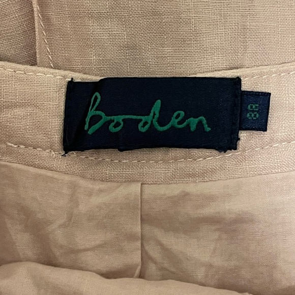 Boden 100% Linen Light Pink Pleated Flare Skirt - Picture 4 of 6